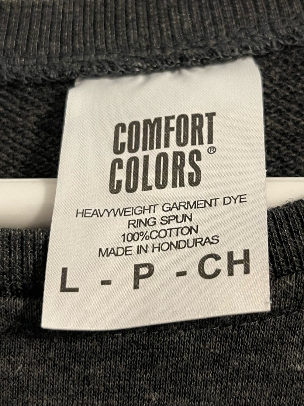 Comfort Colors Dark Gray Crewneck with Neon Green Boogieman Graphic - Picture 5 of 5